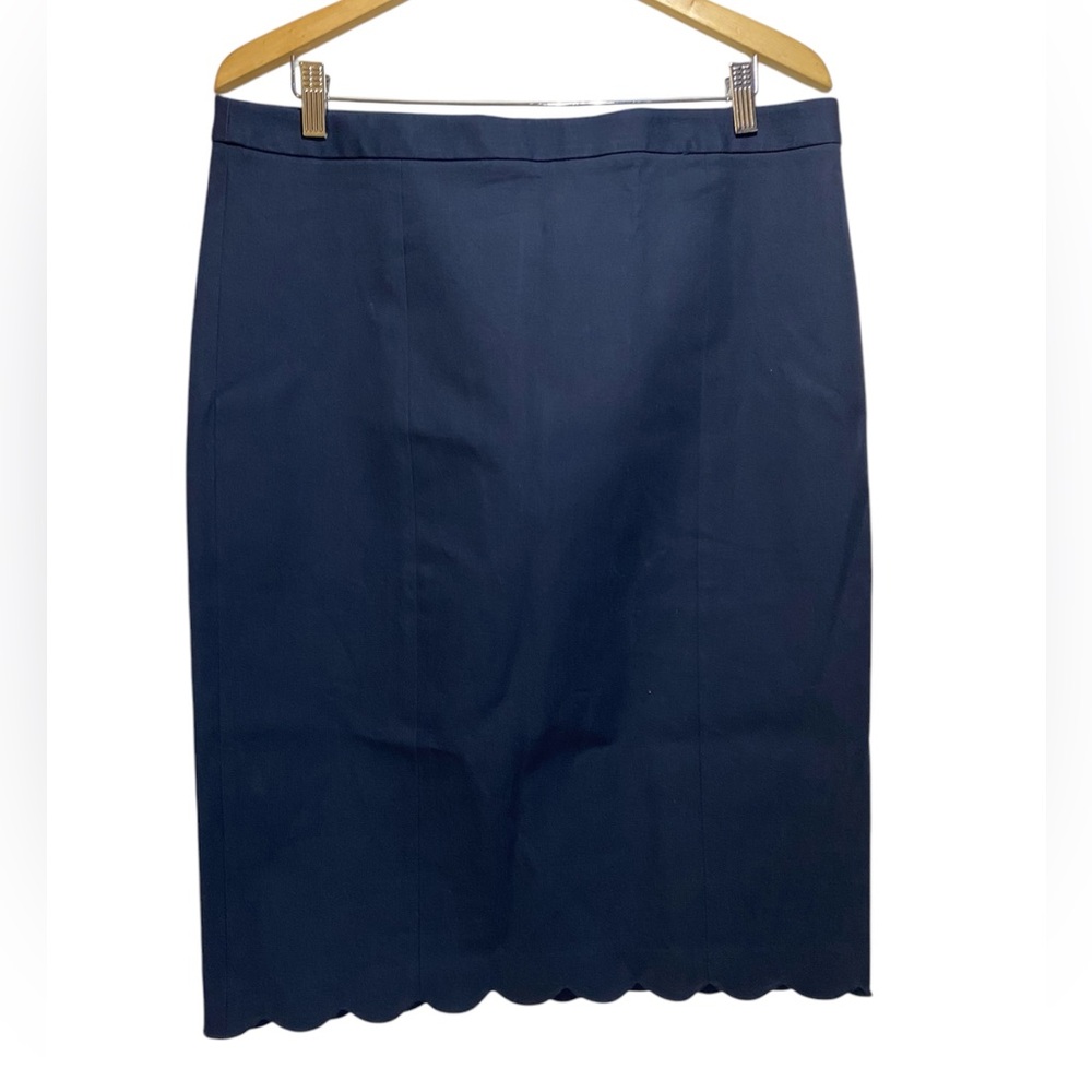 NWT BANANA REPUBLIC NAVY BLUE MIDI SKIRT SIZE 14